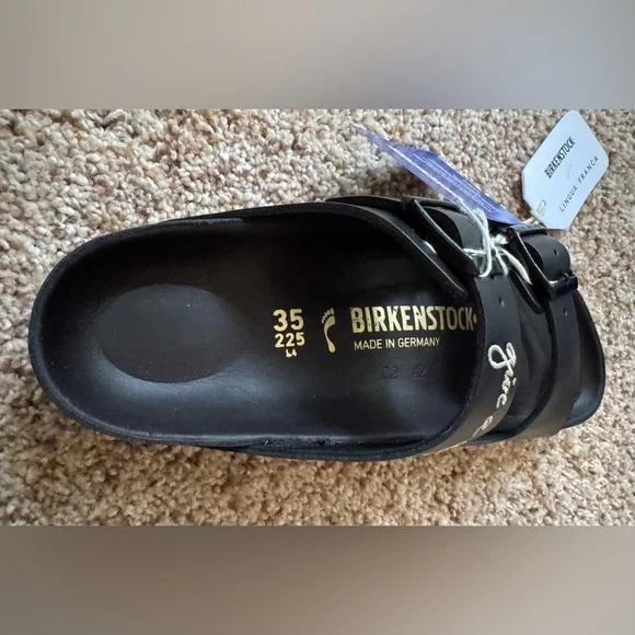 NWT Women’s Sz. 35 (5) Lingua Franca & Birkenstock "give a damn" Arizona Sandal - Picture 7 of 15